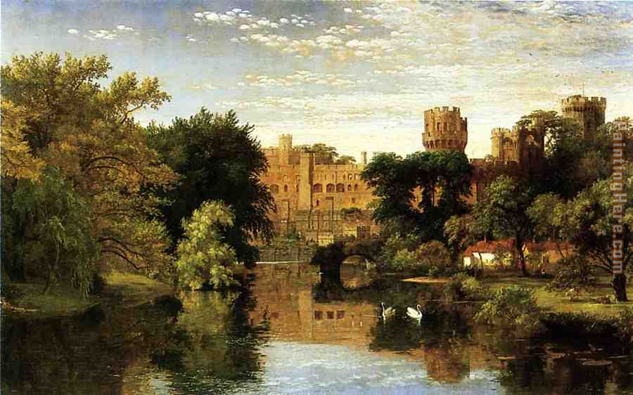 Warwick Castle, England painting - Jasper Francis Cropsey Warwick Castle, England art painting